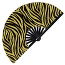 Tiger Print Pattern Bamboo Hand Fan