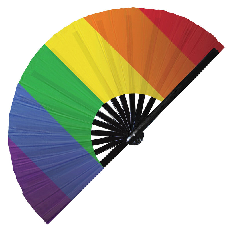 Pride Flag LGBT UV Glow Foldable Hand Fan Gay Pride Rainbow Pattern Handheld Fan bi LGBTQ Rainbow Print Fan Colorful Pride gifts Print Fan