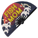 Fish Mom Bamboo Hand Fan