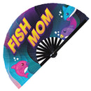 Fish Mom UV Glow Hand Fan Fish Lady Folding Hand Fan koi Mommy Handheld Fan Fish Mama Fish Lovers Gift Fish pet Owners Gift