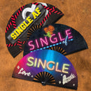 Valentines Single UV Glow Hand Fan Single AF Status folding hand fan heart handheld fan not taken chinese bamboo hand fanv date me fan single AF hand fan Valentines gift