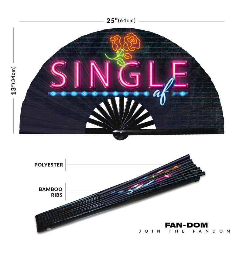 Valentines Single UV Glow Hand Fan Single AF Status Folding Hand Fan Heart Handheld Fan not Taken Chinese Bamboo Hand Fan