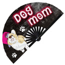 Dog Mom Bamboo Hand Fan