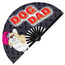 Dog Dad UV Glow Handheld Fan Dog Daddy Fan Dog Papa Foldable Bamboo Hand Fan for Men and Women Chinese Bamboo Fan for Dog Lovers and Dog Owners