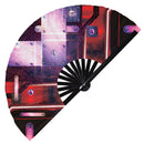 Cyberpunk Bamboo Hand Fan