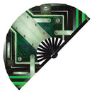 Cyberpunk Bamboo Hand Fan