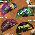 Toxic UV Glow Hand Fan toxic poison folding hand fan danger venom handheld fan girly green toxin bamboo hand fan for raves party circuit and events