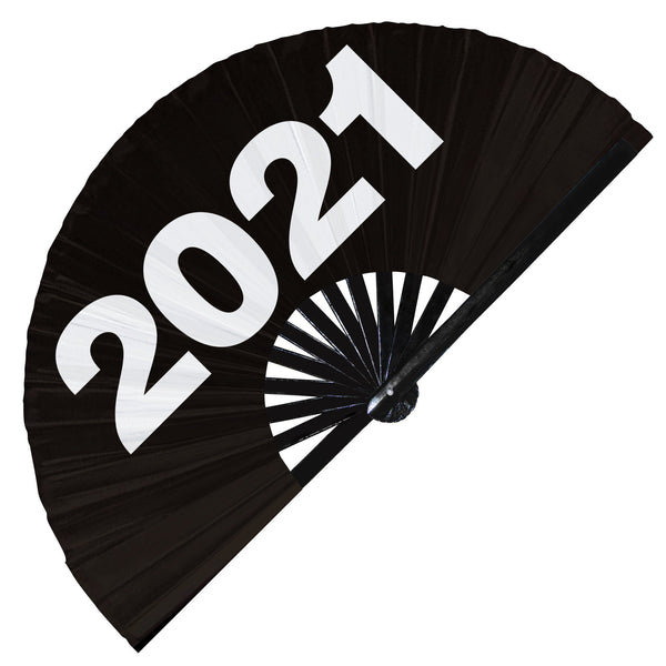 2021 Happy New Year UV Glow Hand Fan new years eve party supplies 2021 party foldable hand fan 2021 decorations new year party banner 2021 party