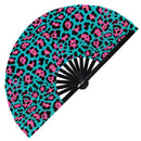 Leopard Print Pattern Bamboo Hand Fan