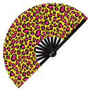 Leopard Print Pattern Bamboo Hand Fan