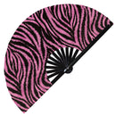 Tiger Print Pattern Bamboo Hand Fan
