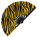 Tiger Print Pattern Bamboo Hand Fan