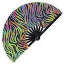 Tiger Print Pattern Bamboo Hand Fan