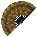 Peacock Print Pattern Bamboo Hand Fan