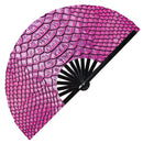 Snake Print Pattern Bamboo Hand Fan