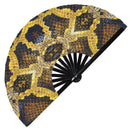 Snake Print Pattern Bamboo Hand Fan