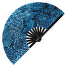 Snake Print Pattern Bamboo Hand Fan