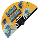 Fish Mom Bamboo Hand Fan