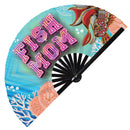 Fish Mom Bamboo Hand Fan