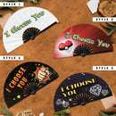 Valentines Day Bamboo Hand Fan