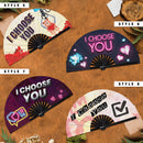 Valentines Day Bamboo Hand Fan