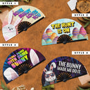 Easter Bunny Egg Bamboo Hand Fan