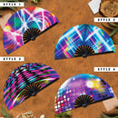 Rave Lights Bamboo Hand Fan