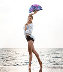 Rave Lights Bamboo Hand Fan