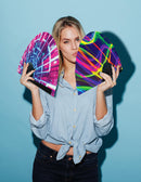 Rave Lights Bamboo Hand Fan