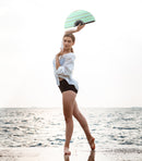 Easter Egg Pattern Bamboo Hand Fan