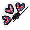 National Flags Foldable Hand Fans Country Flag Heart Rave Fans ESC Flag Gifts Europe Heart Flags Large Folding Hand Fan Clack Fans