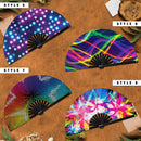 Rave Lights Bamboo Hand Fan