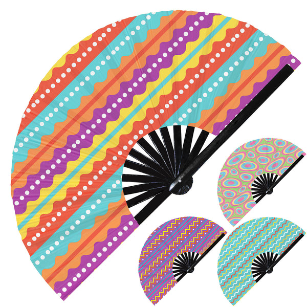 Easter Egg Pattern UV Glow Handheld Fan Easter Decor Basket Gift Hand Fan Easter Pattern Fan Easter Gifts Easter Outfits