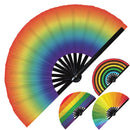 Pride Flag LGBT UV Glow Foldable Hand Fan Gay Pride Rainbow Pattern Handheld Fan bi LGBTQ Rainbow Print Fan Colorful Pride gifts Print Fan