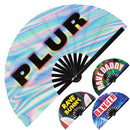 Rave EDM Festival Hand Fan Plur Fan Rave Daddy Rave Bunny Eat Sleep Rave Repeat Full Send Banger Peace Lit AF Party Fan