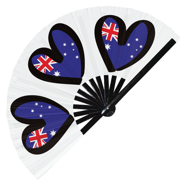 National Flags Foldable Hand Fans Country Flag Heart Rave Fans ESC Flag Gifts Europe Heart Flags Large Folding Hand Fan Clack Fans Eurovision Fans