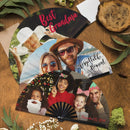 Custom Hand fan UV glow | Bulk handheld bamboo fans for events - wedding fans, festival, rave circuit and party personalized customized foldable fan
