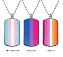 Pride Flags dog tag necklace Transgender Bisexual Lesbian Polysexual Asexual Demisexual Pansexual Flags dog tag