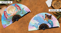 Mermaid Cute Hand Fan - Little Mermaid Gifts Party Decor Mermaid Tail Stuff Decorations for Girls Fan UV Glow Foldable Handheld Fan