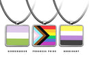 Pride Flags Square Pendant Necklace