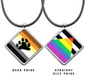 Pride Flags Pendant necklace Diamond shape charm Transgender Bisexual Lesbian Polysexual Asexual Pansexual Flags