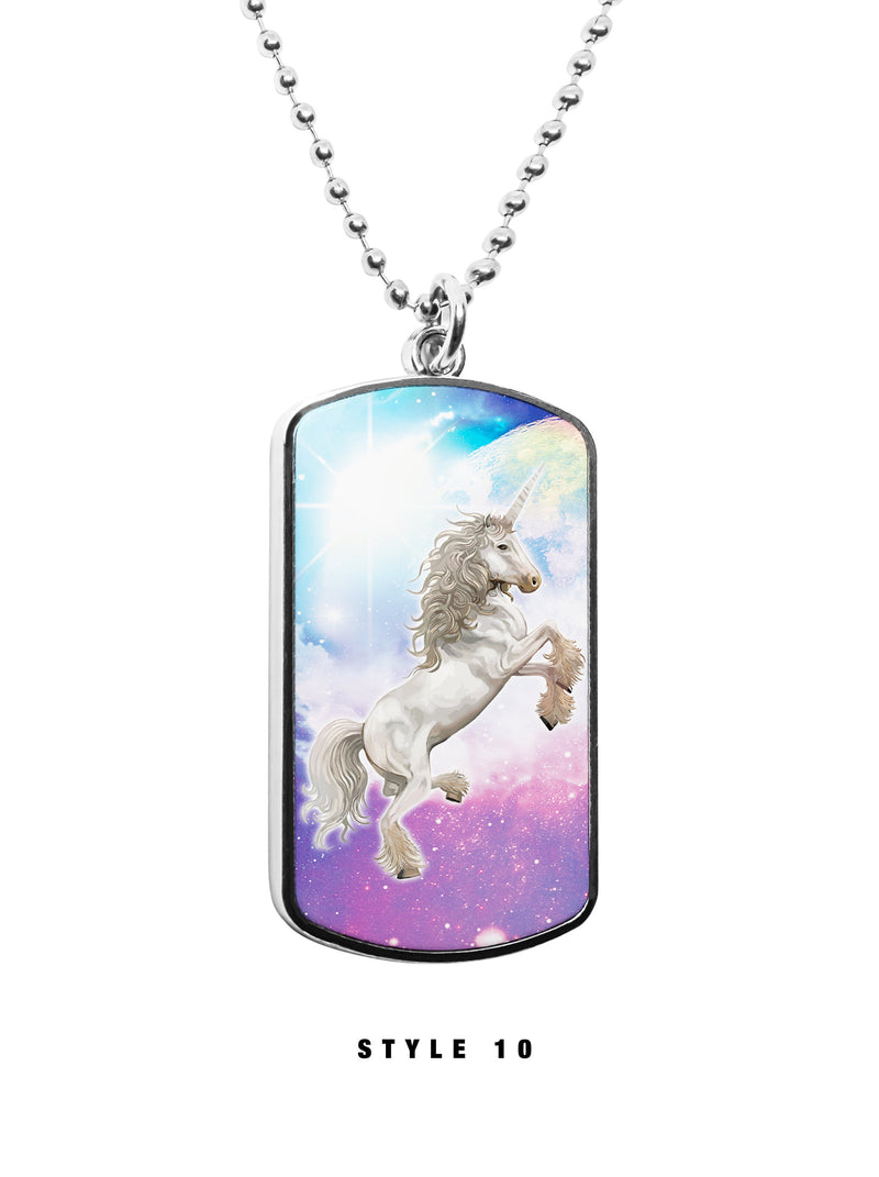 Unicorn Pendant Dog tag military Unicorn Necklace Gifts Pony Majestic Colorful Rainbow Unicorn accessories Unicorn Gifts Charms
