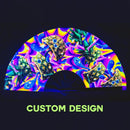 Custom Bamboo Hand Fan | Bulk personalized customized foldable fan for events - wedding fans, festival, rave circuit and party