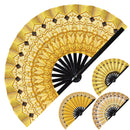 Kyoshi Warrior Hand Fan Yellow Anime Fan Suki Warrior Cosplay Outfit Hand Fan UV Glow Avatar Kyoshi Warrior Halloween Weapon Costume