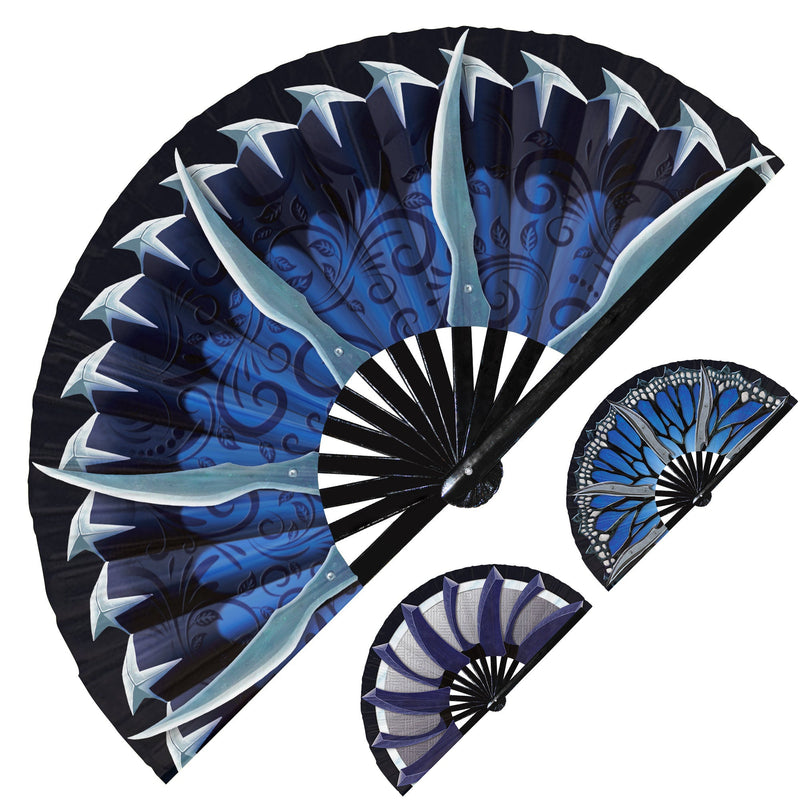 Fan dom, Kitana Fan Folding Fan UV Glow Hand Fans Cosplay Outfit Halloween Kitana Weapon Bamboo Fan Kitana Cosplay