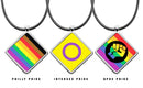 Pride Flags Pendant necklace Diamond shape charm Transgender Bisexual Lesbian Polysexual Asexual Pansexual Flags