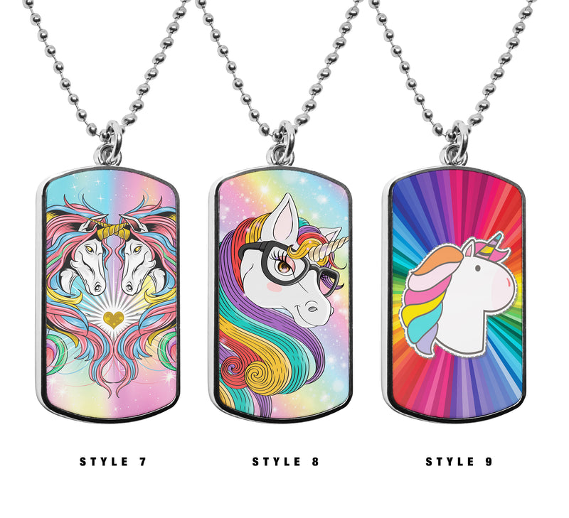 Unicorn Pendant Dog tag military Unicorn Necklace Gifts Pony Majestic Colorful Rainbow Unicorn accessories Unicorn Gifts Charms