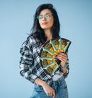 Female Ninja Cosplay Bamboo Hand Fan