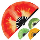 Vegetables Hand Fan UV Glow Banana Leaf Broccoli Cabbage Cucumber Dried Seaweed Nori Jackfruit Lettuce Melon Pumpkin Sweet Potato Tomato