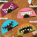 Monster Mouth Halloween Hand Fan Fluorescent Rave Accessories Outfit Funny Halloween Cosplay Outfit Zombie Cute Monster Teeth Costume Ideas
